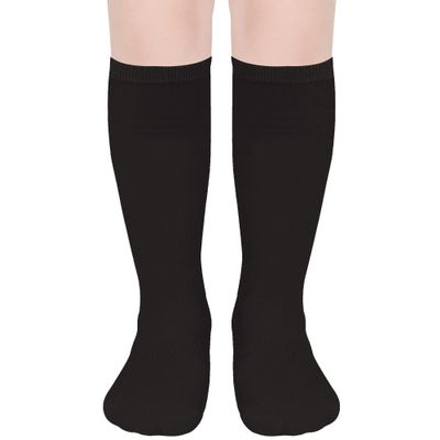 UTTPLL Knee High Socks Toddlers Baby Uniform Long Stockings Unisex Girl Boy Kids Cotton Casual Dress Tube Cute Sock Tights Black 12-36 Months