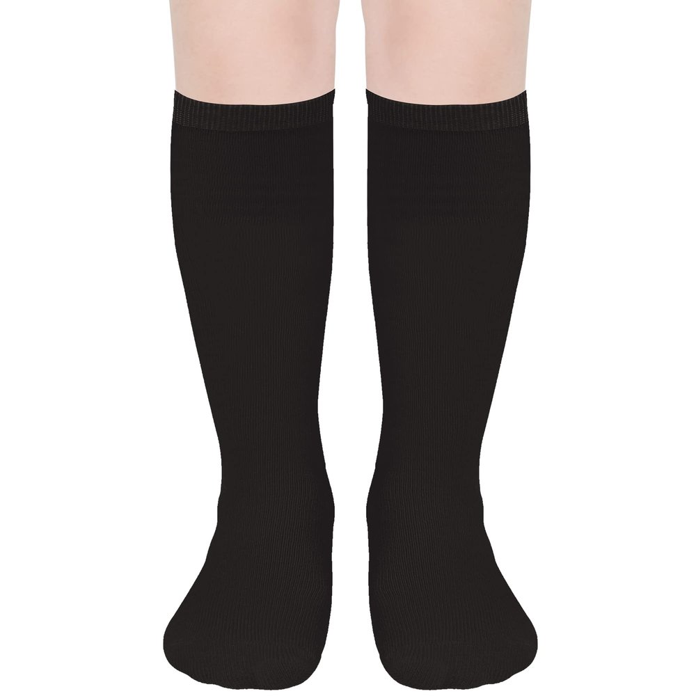 UTTPLL Knee High Socks Toddlers Baby Uniform Long Stockings Unisex Girl Boy Kids Cotton Casual Dress Tube Cute Sock Tights Black 12-36 Months
