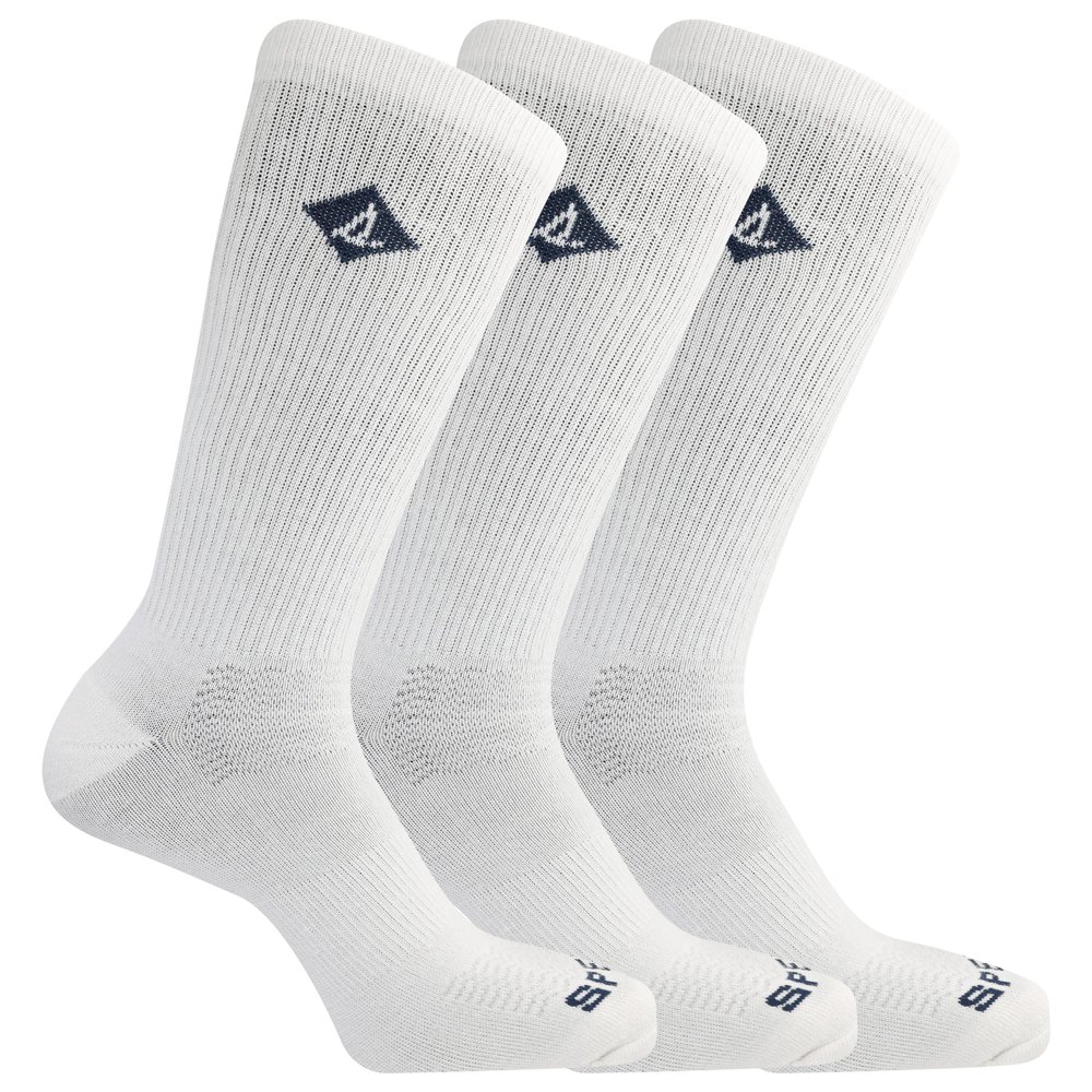 Sperry Men's Repreve Comfort Sneaker Crew with Heel & Toe Comfort Cushioning Sock 3 Pair Pack, White, Men's Shoe Size: 6.5-12