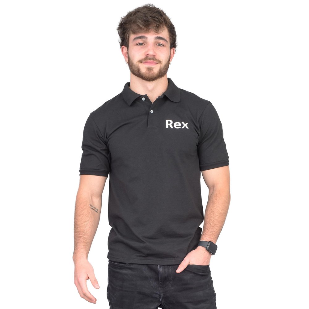 Costume Agent Rex Kwon Do Adult Black Polo Halloween Martial Arts Costume Polo T-Shirt (Medium)