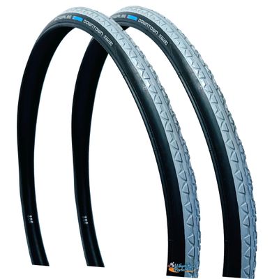 24" Downtown Wheelchair Tires. Se of 2 Tires (Grey with Black Tire)