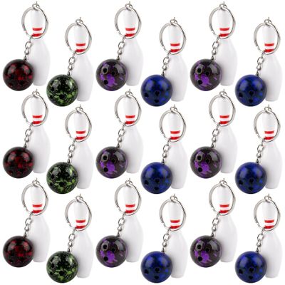 AUEAR, 8 Pack Bowling Pin Keychain Sport for Backpack DIY Craft Accesories