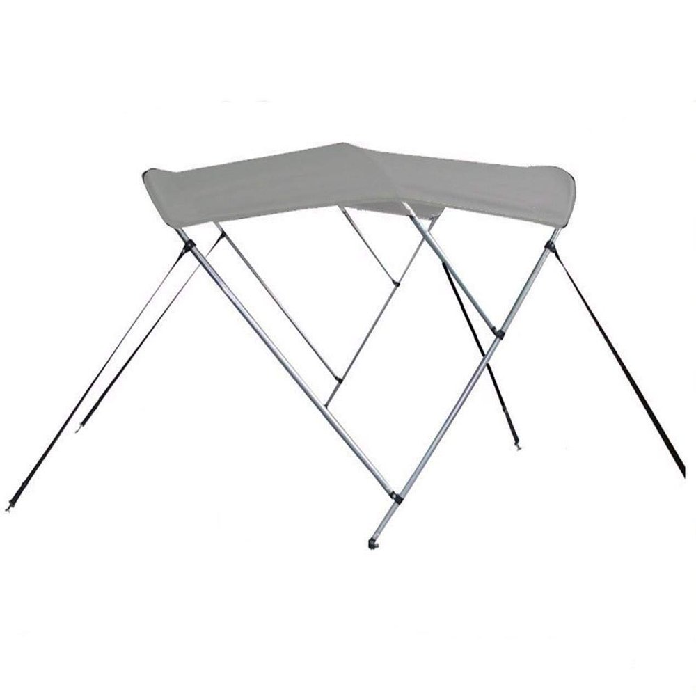 STOPBYUS 7.6 oz Gray 3 Bow Round Tube Boat Bimini TOP Sunshade Compatible for BAYLINER Capri 1800 BOWRIDER 1993