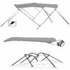 STOPBYUS 7.6 oz Gray 3 Bow Round Tube Boat Bimini TOP Sunshade Compatible for BAYLINER Capri 1800 BOWRIDER 1993 view 2