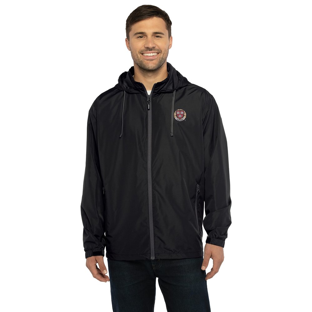Vantage Apparel Men's Collegiate Premium Lightweight Packable Hooded Wind Jacket, Harvard Crimson, XX-Large