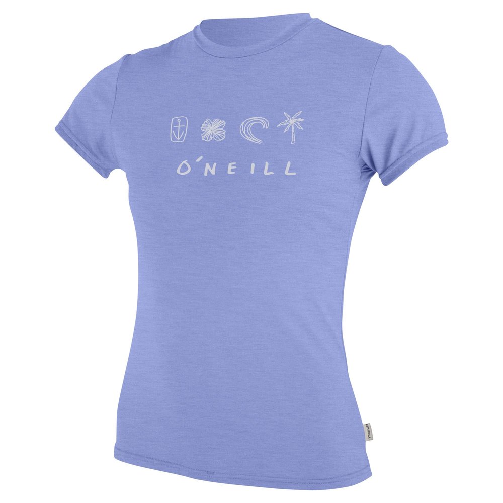 O'Neill Girls Hybrid Short Sleeve Sun Shirt, UPF 50+ Sun Protection, Rash Prevention for Surfing and All Water Activities, Lily, 6