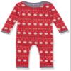 HonestBaby Holiday Outfit Sets Tops and Bottoms 100% Organic Cotton for Baby and Toddler Boys, Unisex, Fair Isle Red, Newborn view 1
