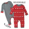 HonestBaby Holiday Outfit Sets Tops and Bottoms 100% Organic Cotton for Baby and Toddler Boys, Unisex, Fair Isle Red, Newborn view 2
