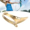 VBESTLIFE Archery Thumb Ring,Brass Archery Thumb Ring Portable Finger Protector with Anti Lost Rope for Outdoor (0.71in) view 2