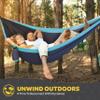 Durable Hammock 500 lb Capacity, Nylon Camping Hammock Chair - Double or Single Sizes w/Tree Straps and Attached Carry Bag - Portable for Travel/Backpacking/Beach/Backyard (Large, Red & Dark Grey) view 2
