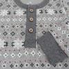 HonestBaby Holiday Outfit Sets Tops and Bottoms 100% Organic Cotton for Baby and Toddler Boys, Unisex, Fair Isle Gray, 24 Months view 2