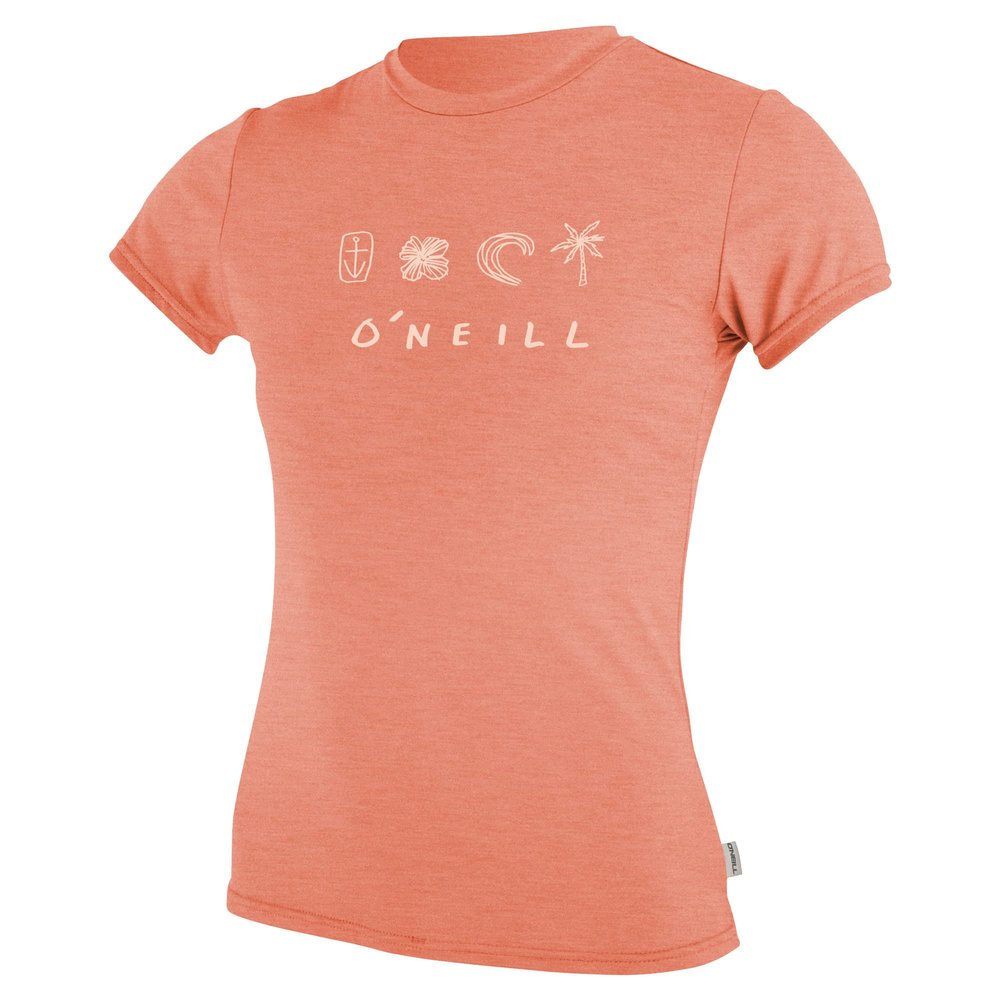 O'Neill Girls Hybrid Short Sleeve Sun Shirt, UPF 50+ Sun Protection, Rash Prevention for Surfing and All Water Activities, Nectar, 12