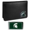 Siskiyou Sports NCAA Michigan State Spartans Weekend Bi-fold Wallet & Color Money Clip, Black, One Size view 1