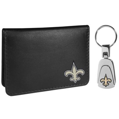Siskiyou Sports NFL New Orleans Saints Weekend Bi-fold Wallet & Steel Key Chain, Black, One Size