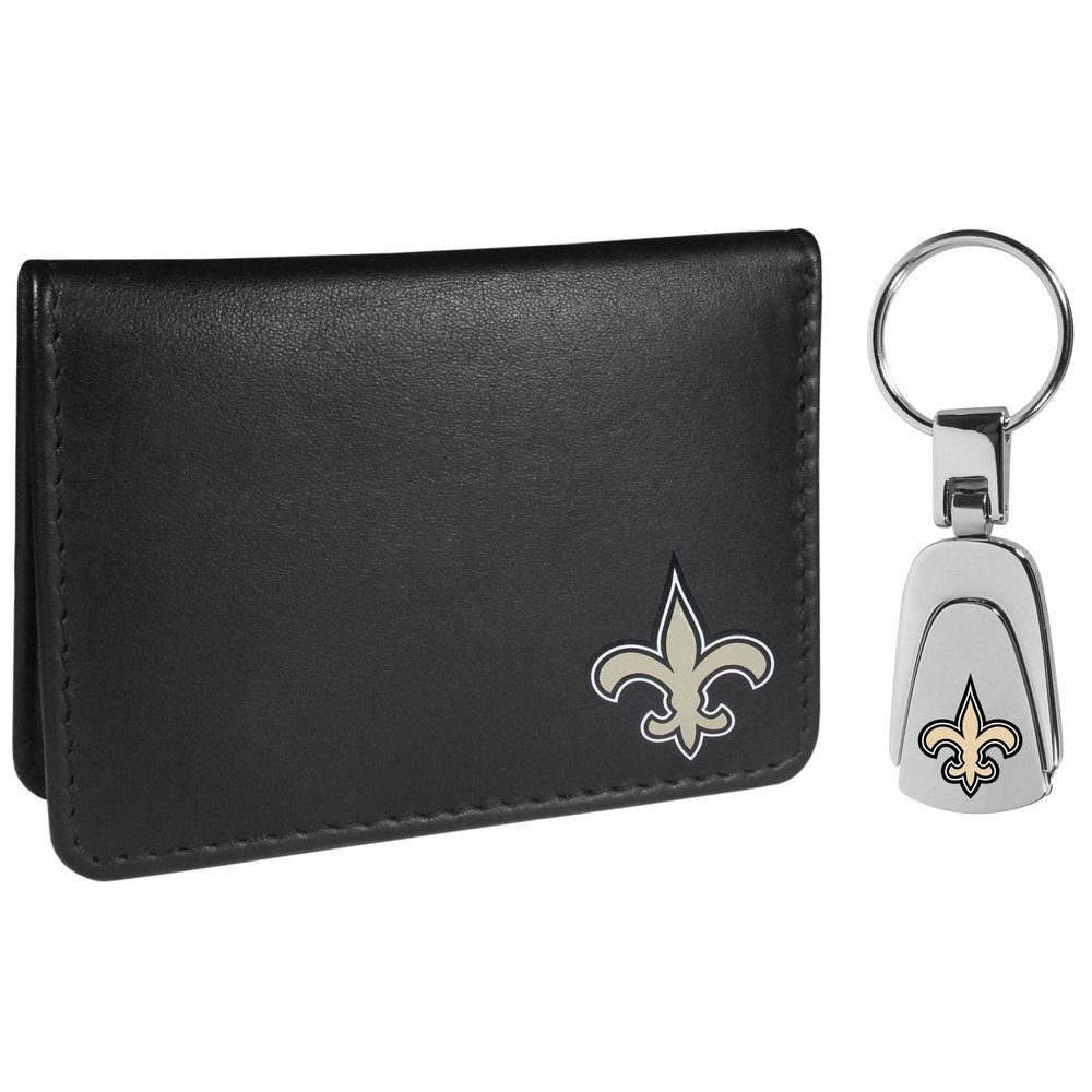 Siskiyou Sports NFL New Orleans Saints Weekend Bi-fold Wallet & Steel Key Chain, Black, One Size