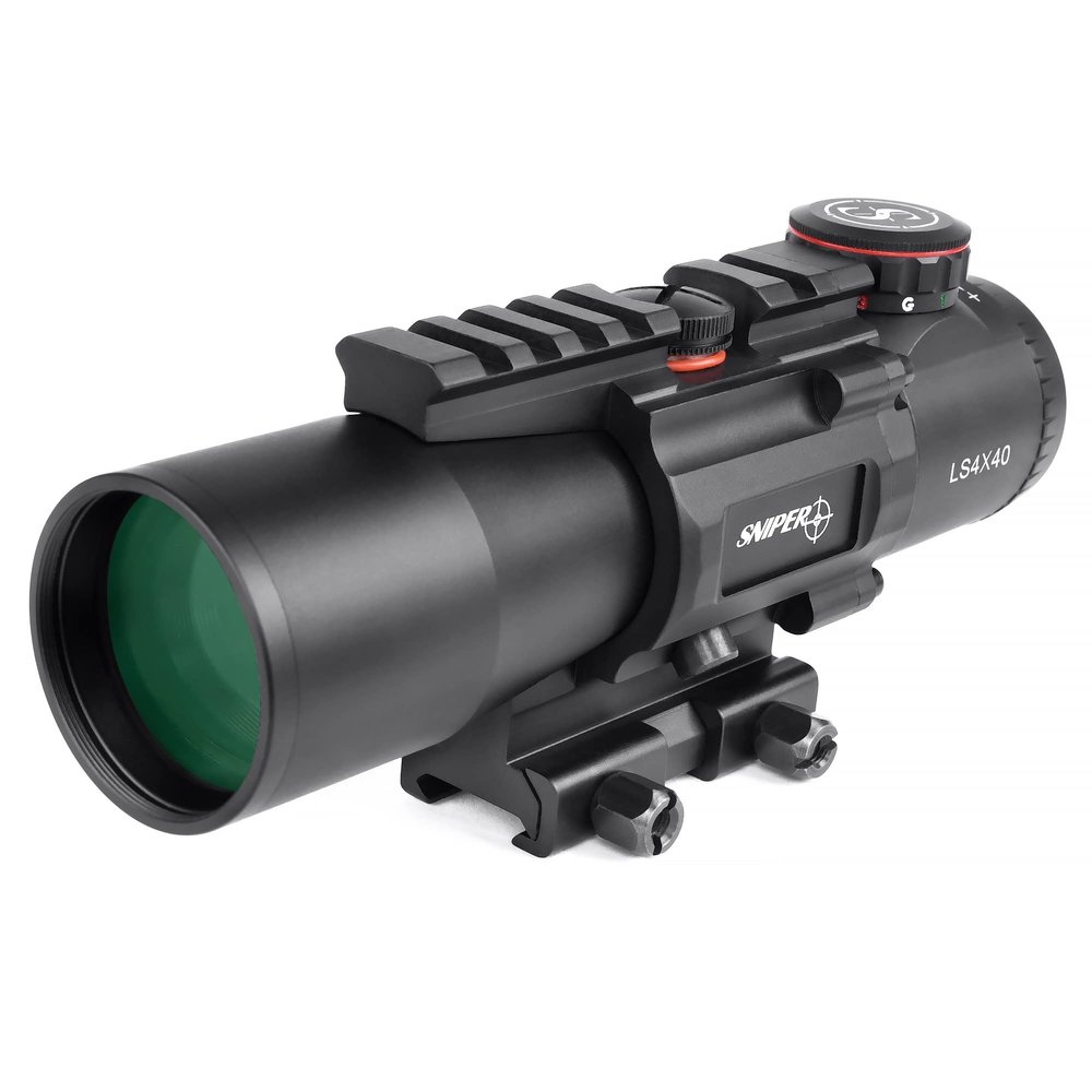 4x40mm Prism Scope GIII LS4X40 Red/Green/Blue Illuminated Reticle 4X Prism Scope (Horseshoe Reticle)