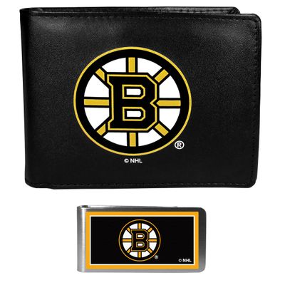 Siskiyou Sports NHL Boston Bruins Bi-fold Wallet & Color Money Clip, Black, One Size