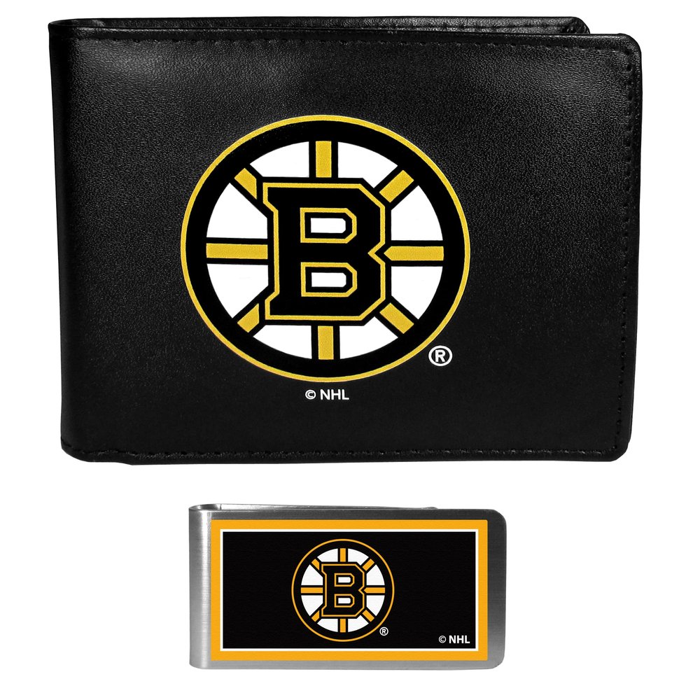 Siskiyou Sports NHL Boston Bruins Bi-fold Wallet & Color Money Clip, Black, One Size