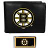 Siskiyou Sports NHL Boston Bruins Bi-fold Wallet & Color Money Clip, Black, One Size view 1