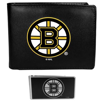 Siskiyou Sports NHL Boston Bruins Bi-fold Wallet & Black Money Clip, Black, One Size