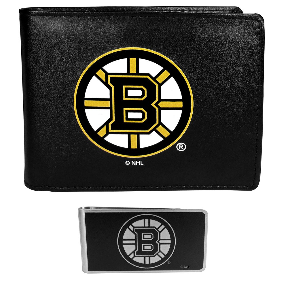 Siskiyou Sports NHL Boston Bruins Bi-fold Wallet & Black Money Clip, Black, One Size