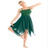 YONGHS Women's Lyrical Ballet Dance Dress Costumes Modern Comtemporary Dancewear Camisole Flowy Dress Green Small view 2