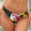 American Maryland Flag Women's Sexy Thong Comfy G-String Panties Trendy T-Back Underwear 2XL view 2