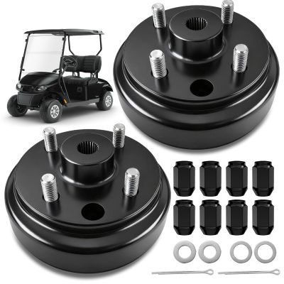 EZGO Brake Drum Hub Assembly with Nuts for EZGO TXT PDS 1982-up Electric & 1982-1993 2-Cycle Gas Golf Carts 24 Tooth Star Spline EZGO Rear Hub Enhanced Braking OEM 19186G1P, 17298-G1, 17082-G2