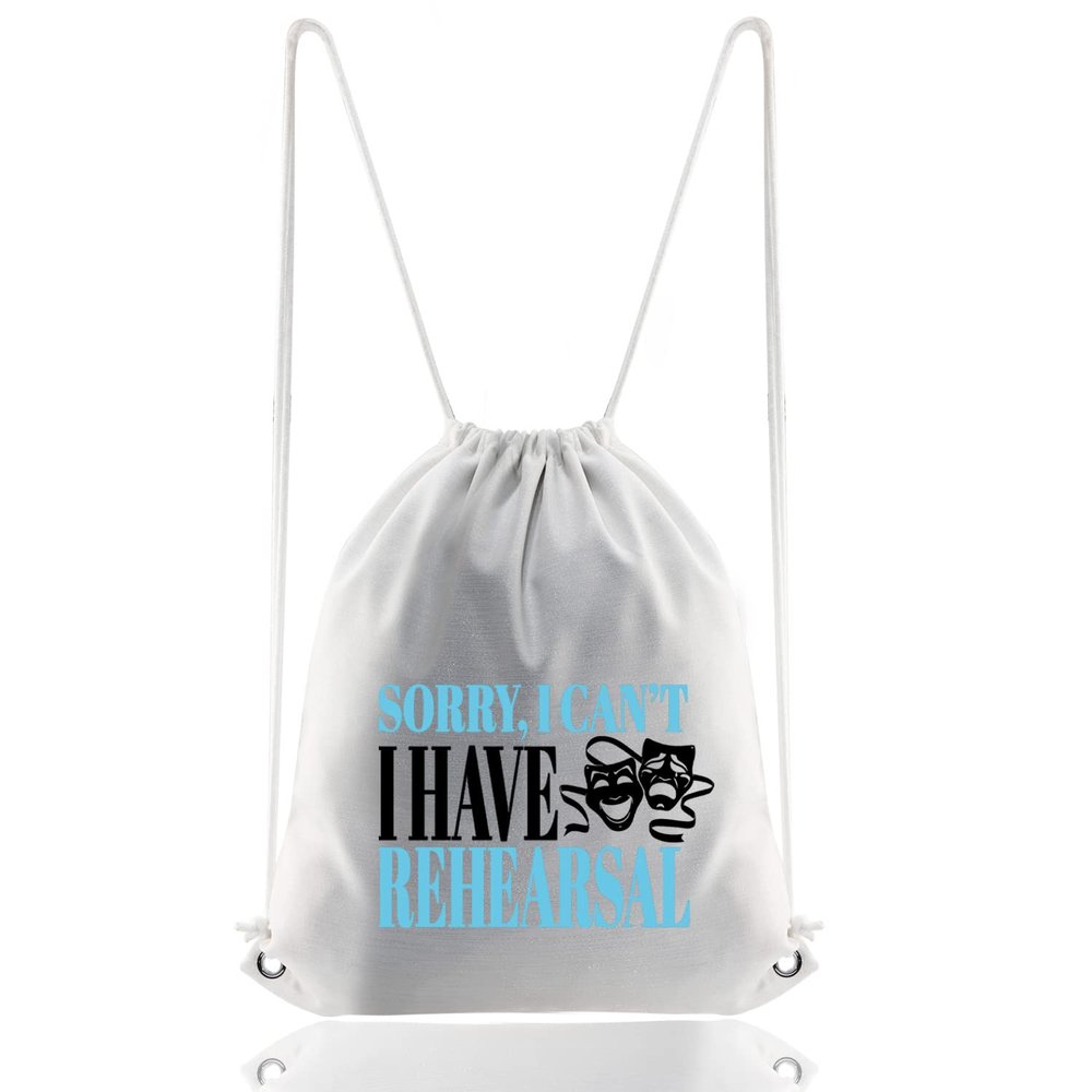 BDPWSS Theatre Drama Lover Gift Theater Drawstring Bag Comedy Tragedy Mask Gift Sorry i Cant i Have Rehearsal Drama Bag (I Have Rehearsal SSbp)