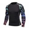 YONGHS Men's Splice UV Sun Protection UPF 50+ Skins Rash Guard Long Sleeves Compression Shirts Top Type C XX-Large view 1