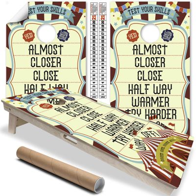 Cornhole Board Wraps & Decals Cornhole Wraps for Boards Set of 2 Corn Hole Decal, 20+ Designs Skins Professional Cornhole Decal for Boards Covers Sticker Cornhole Vinyl Wraps (Carnival Corn Hole Wrap)