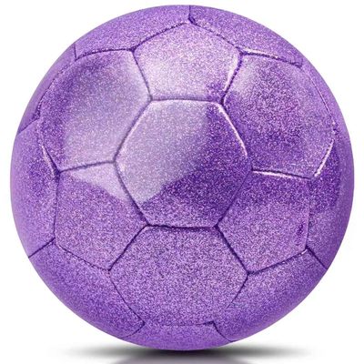 Size 4 Soccer Ball Glitter Pink - Kids Aged 4-6 6-8 8-12 Outdoors Sports Training Ball Recreation Playing Ball Teens Girls Children Youth Back to School Birthday (Glitter Purple, Size 4)