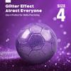 Size 4 Soccer Ball Glitter Pink - Kids Aged 4-6 6-8 8-12 Outdoors Sports Training Ball Recreation Playing Ball Teens Girls Children Youth Back to School Birthday (Glitter Purple, Size 4) view 2