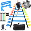 HOTOOLME Speed Agility Training Equipment Set - Includes Agility Ladder, Running Parachute, 8 Resistance Bands,20 Cones, 4 Hurdles, Jump Rope for Training Football, Soccer, Basketball Athletes view 1