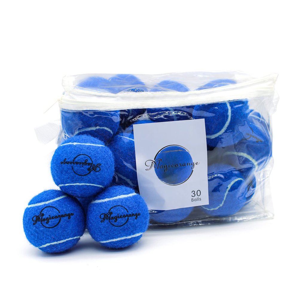 Magicorange Tennis Balls, 30 Pack Advanced Training Tennis Balls Practice Balls, Come with Mesh Bag for Easy Transport, Good for Beginner Training Ball (Dark Blue)