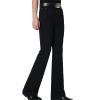 Maiyifu-GJ Men's Vintage Bell Bottom Flares Pants Classic 60s 70s Casual Slim Fit Trousers Retro Winter Warm Bootcut Pant (Black,35) view 2