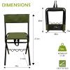 LEADALLWAY Folding Fishing Chair with Rod Holder,Green view 2