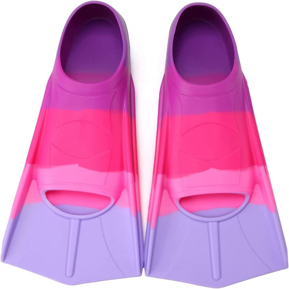 Foyinbet Kids Swim Fins,Kids Flippers Short Youth Swimming Fins for Lap Swimming Training for Children Girls Boys XXS