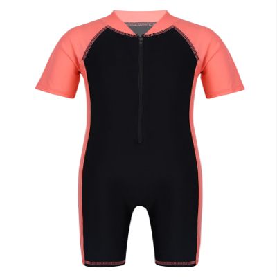 Alvivi Kids Baby Boy Girls Short Sleeve Shorty Swimming Suit UV Sun Protective Zipper One Piece Swimsuit Watermelon Red&Black 8 Years