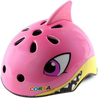 Kids Toddler Bike Helmet, Adjustable and Multi-Sport for Child Infant Baby, 2 Sizes for Age 1-3-5 Years Boys Girls (Pink Shark, Small)