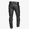 Men's Faux Leather Biker Pants Retro Metallic Punk Motocycle Pant Multi Pockets Stretch PU Leather Trousers (Black,X-Large) view 2