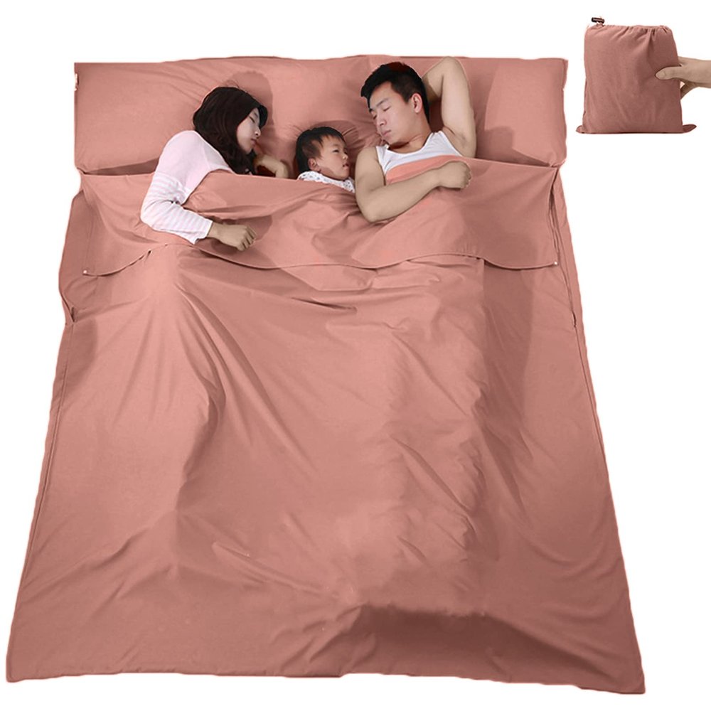 V VILISUN Sleeping Bag Liner, Lightweight Portable, Soft Travel and Camping Sheet, with Compact and Carry Bag, for Travel, Hotel