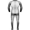Sywiyi Mens Stretchy Sheer Mesh Bodystocking Long Sleeve Closed Toe Ultra-Thin Full Body Pantyhose Black A One Size view 2