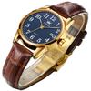OLEVS Women Watches Blue Dial Brown Leather Dress Ladies for Female Analog Quartz Wrist Watch with Date Waterproof Classic Casual view 1