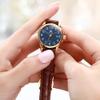 OLEVS Women Watches Blue Dial Brown Leather Dress Ladies for Female Analog Quartz Wrist Watch with Date Waterproof Classic Casual view 4