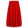 Loloda Girls Kids Chiffon A-Line Flared Maxi Skirts Elastic High Waist Pleated Skater Long Skirts Summer Wear Red 10 Years view 1