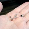 16g Surgical Steel Ear Cartilage Earring Heart Silver CZ Devil Horns Dainty Stud Earrings Tragus Helix Barbell Conch Piercing Jewelry for Women view 3