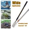 Dutiplus 68" Telescopic Rod 5-Prong Harpoon, Replaceable Harpoon, Hunting Fish Gig Gaff Fork Hook with 8mm Screw for Catching Fish Frog Mole view 2