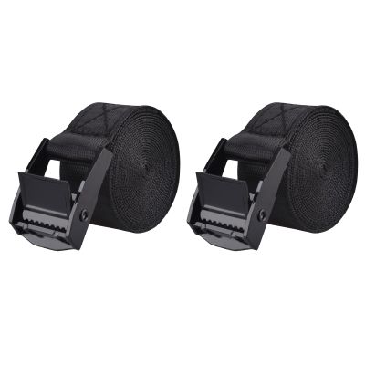 TRIWONDER Cinch Tie Down Strap Lashing Straps Heavy Duty Nylon Straps with Cam Buckles for Cargo, Trucks, Boat, Motorcycle,SUP, Kayak, Canoe, Trailer (2m, Black - 2 Pack)
