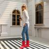 Fubotao Women's Mid Calf Rain Boots Waterproof Fashion Garden Shoes Anti-slipping Rainboots For Women Comfortable Insole Light Rain Shoes view 2